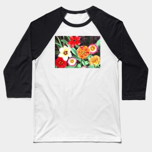 Colorful Spring tulips Baseball T-Shirt